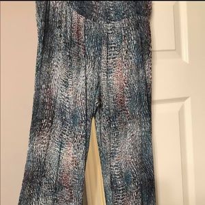Wide leg snake print pants